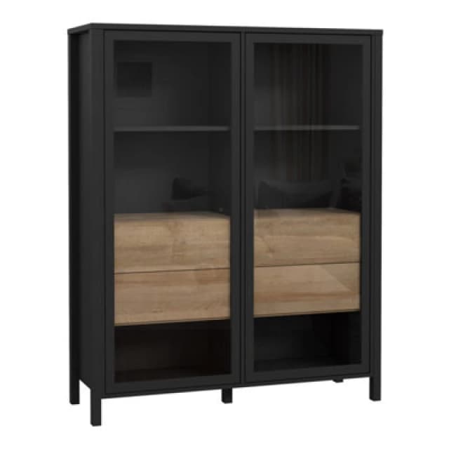 Furniture To Go High Rock Extra Wide Display Cabinet Black