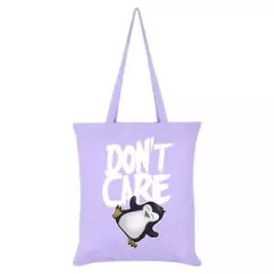 Psycho Penguin Don`t Care Tote Bag (One Size) (Lilac)