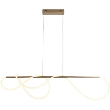 Endon Collection Lighting - Endon Attalea Modern Designer Bar Style LED Pendant Light Flexible Silcon Tube Satin Gold Finish