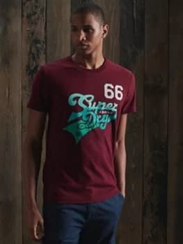 Superdry Classic Logo T Shirt, Burgundy Size M Men