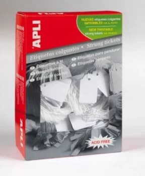 Value Apli Strung Tickets 18x29 White (PK1000)