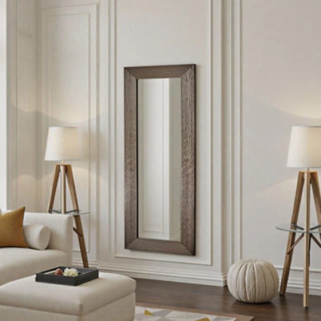 Yearn Wave Tall Bronze Framed Bevelled Wall Mirror
