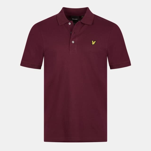 Lyle and Scott Basic Short Sleeve Polo Shirt Burgundy Z562 male 2XL