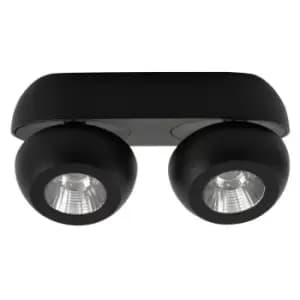 Netlighting Merano Evansville 2 Light Twin Ceiling Spotlight Sandy Black Alumini