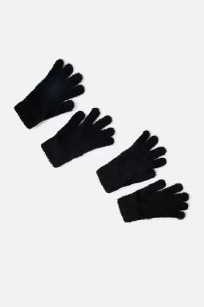 Accessorize 2 Pack Fluffy Superstretch Glove (Black)