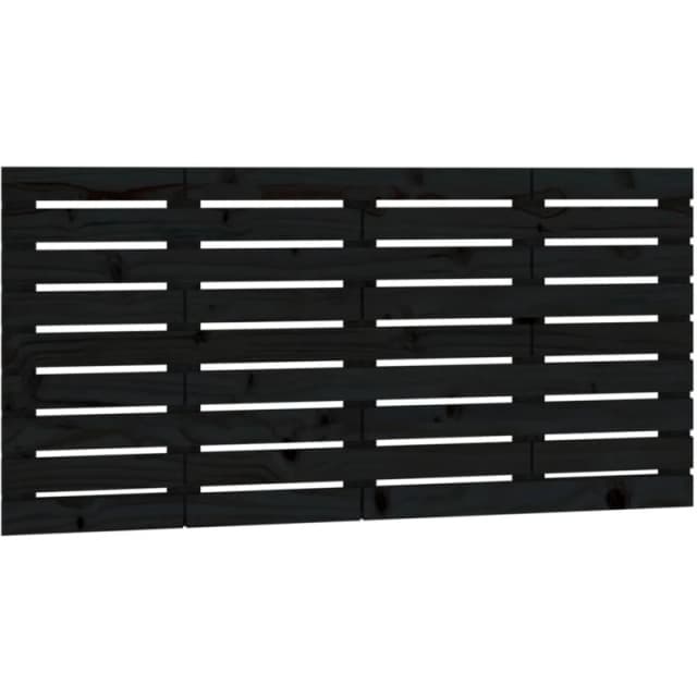 VIDAXL Wall Headboard Black 156x3x63cm Solid Wood Pine Vidaxl 8720845684600