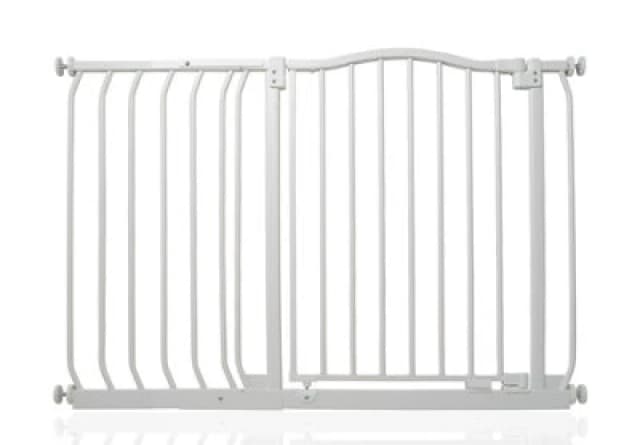 Safetots Curved Top Safety Gate, 107Cm - 116Cm, Matt White, Pressure Fit Stair Gate