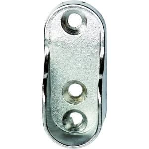 Wickes Interior Wardrobe Rail Oval End Socket - 15mm Chrome Pack of 2