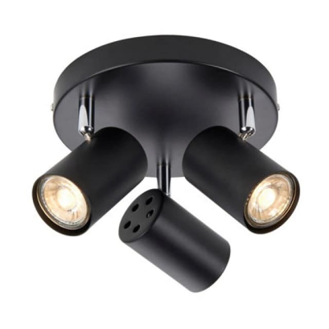 Netlighting Arezzo Ceiling Spotlight Clusters 3 Light Matt Black Paint Black