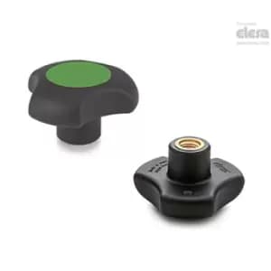 ELESA Lobe knob-VTT.32-C-B-M6-C17 Green