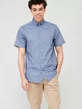 GANT Regular Oxford Short Sleeve Shirt - Blue, Dark Blue Size M Men