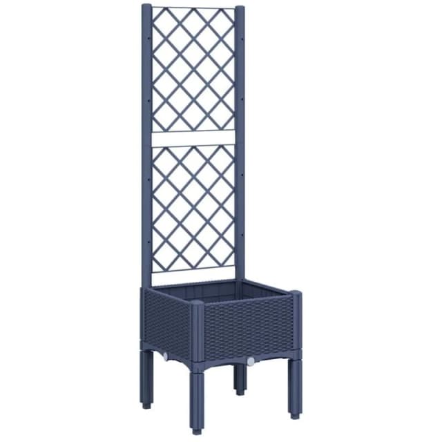 VIDAXL Garden Planter with Trellis Blue Grey 40x40x142cm pp Vidaxl 8721012411234