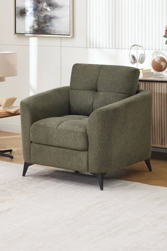 More4Homes Solna Modern Scandi Style Fabric Living Room Chair (Green)