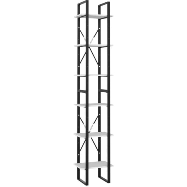 VIDAXL 6-Tier Book Cabinet White 40x30x210cm Engineered Wood Vidaxl 8720286567876