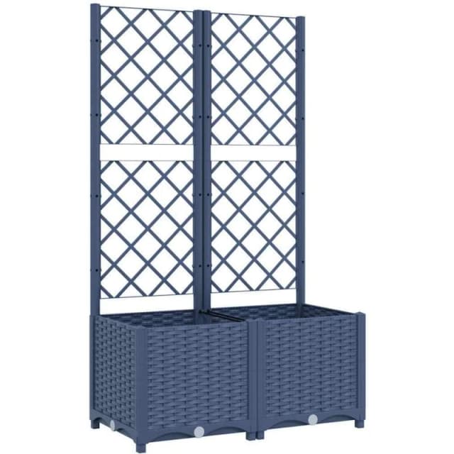 VIDAXL Garden Planter with Trellis Blue Grey 80x40x136cm pp Vidaxl 8720286875995