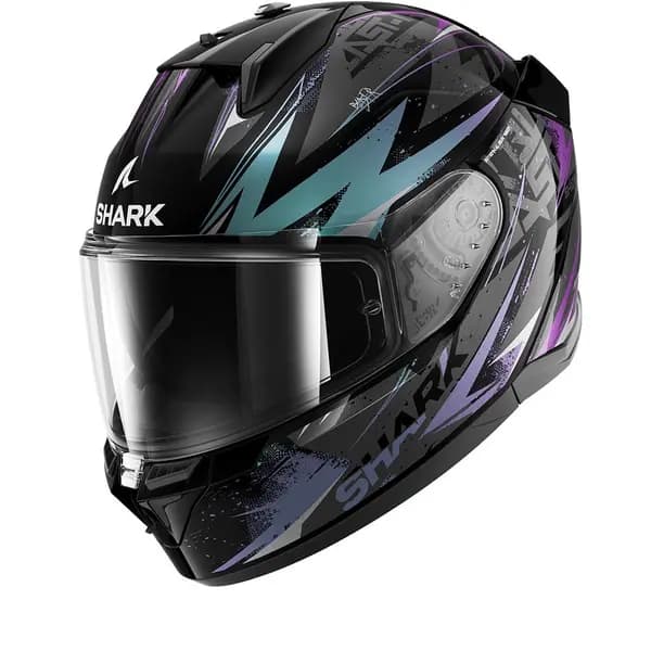 Shark D-Skwal 3 Blast-R Black Blue Purple KGX Full Face Helmet Size XS