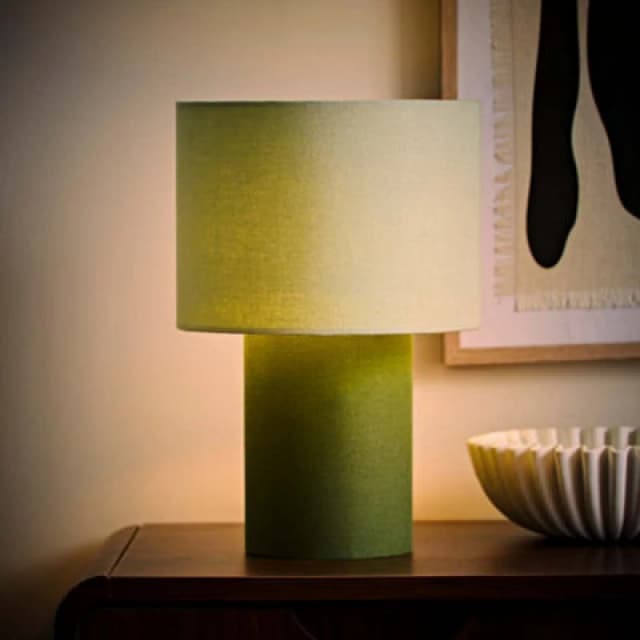 ValueLights ValueLights Bobby Colour Clash Duo Fabric Table Lamp with LED Bulb in Green Green One Size Unisex 5059406070105
