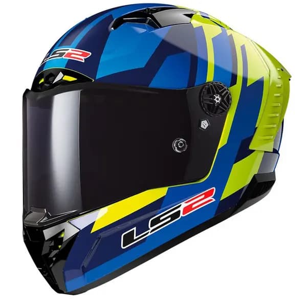 LS2 FF805 Thunder Carbon Gas Blue H-V Yellow Full Face Helmet Size L