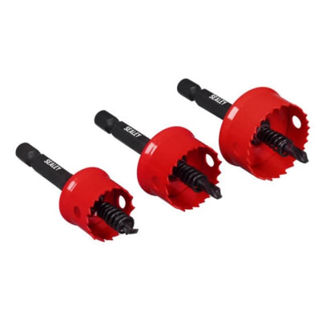 Sealey 3 Piece Hex Shank Thin Wall Hole Saw Set TWHS3