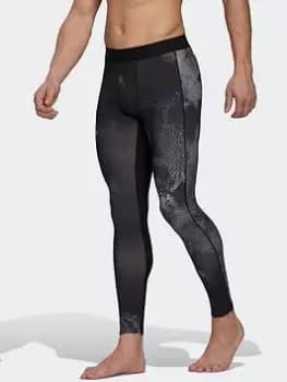 adidas Techfit Allover Print Training Long Tights, Multi Size M Men