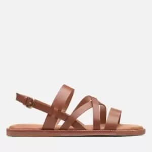Clarks Womens Karsea Sun Leather Sandals - Tan - UK 4