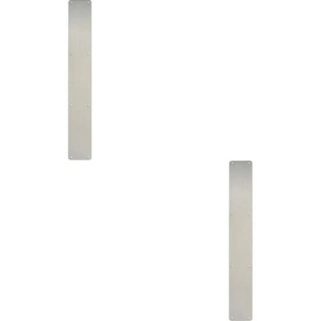 Loops 2x Plain Door Finger Plate 650 x 75mm Satin Stainless Steel Push Plate Metallics
