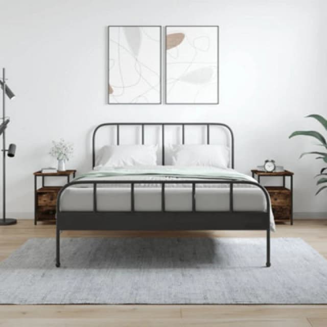 VIDAXL Bedside Cabinets 2 pcs Smoked Oak 34x35.5x50cm Engineered Wood Vidaxl 8720845939779