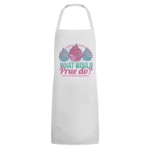 Grindstore Unisex Adult What Would Prue Do Full Apron (One Size) (White/Pink/Blue)