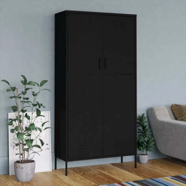 VIDAXL Wardrobe Black 90x50x180cm Steel Vidaxl 8720286565629