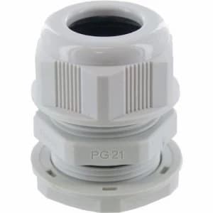 Zexum PG21 IP68 Nylon Cable Gland with Locknut - Grey