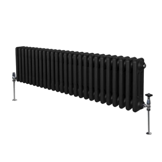 MonsterShop Traditional 3 Column Radiator - 300 X 1192mm - Black