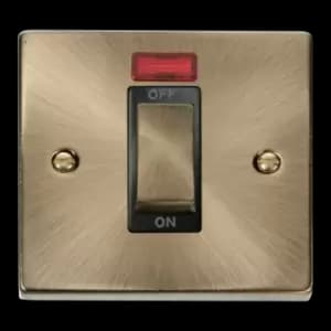 Click Scolmore Deco Ingot 1 Gang 45A 2 Pole Neon Switch - VPAB501BK