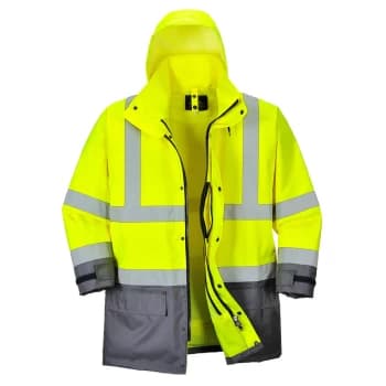 Oxford Weave 300D Class 3 Hi Vis 5-in1 Executive Jacket Yellow / Grey 3XL