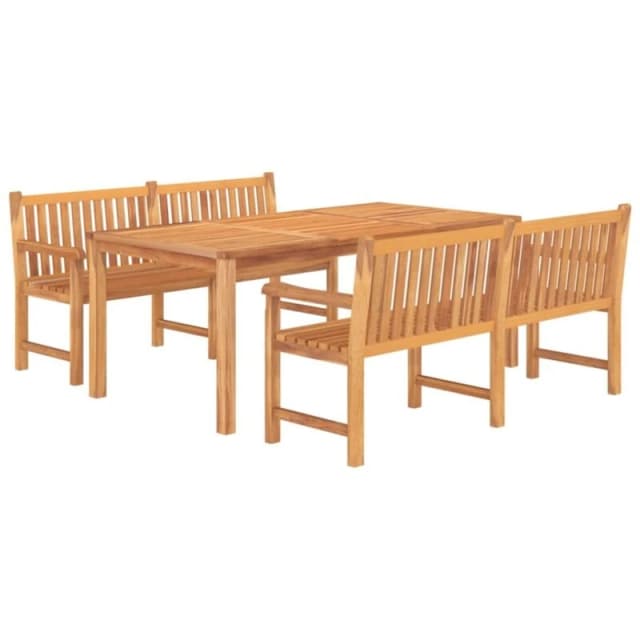 vidaXL 3 Piece Garden Dining Set Solid Wood Teak, Brown 3157159