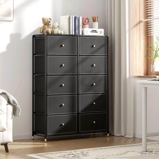 Kabinet UK 10-Drawer Plastic Storage Cabinet Blackgold unisex One size