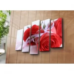 5PATK-124 Multicolor Decorative Canvas Painting (5 Pieces)