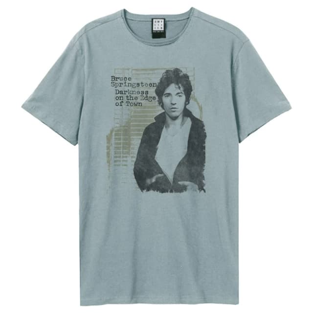 Amplified Amplified Men Darkness Edge Of Town Bruce Springsteen T-Shirt in Pale Blue Size: X-Small Pale Blue XS Male 5063527634443