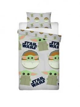 Star Wars The Mandalorian The Child Face Single Duvet Cover
