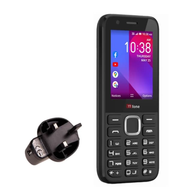 TTfone TTfone TT240 Easy-to-use Mobile Phone + Charger & O2 Pay As You Go Sim Card - Best Quality!