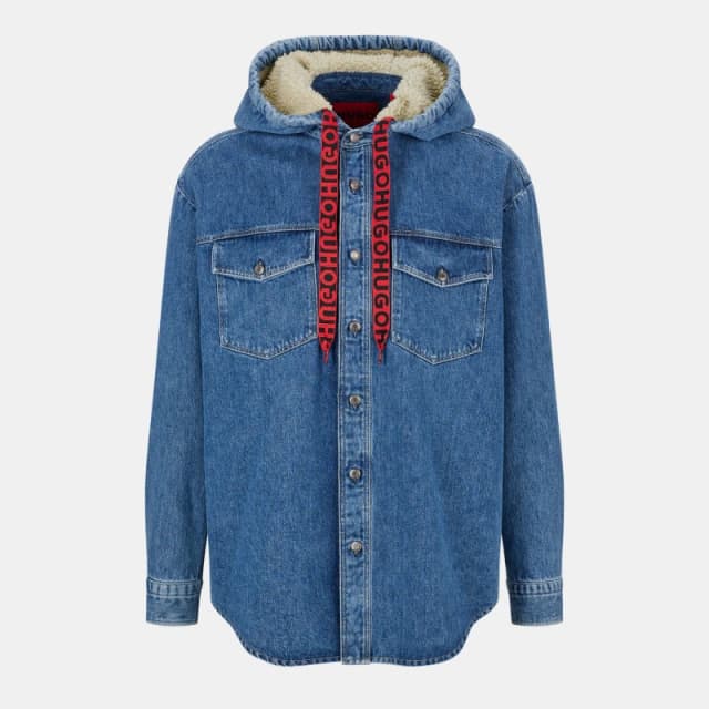 Hugo Mens Elimu Long Sleeve Denim Shirt Pastel Blue male S