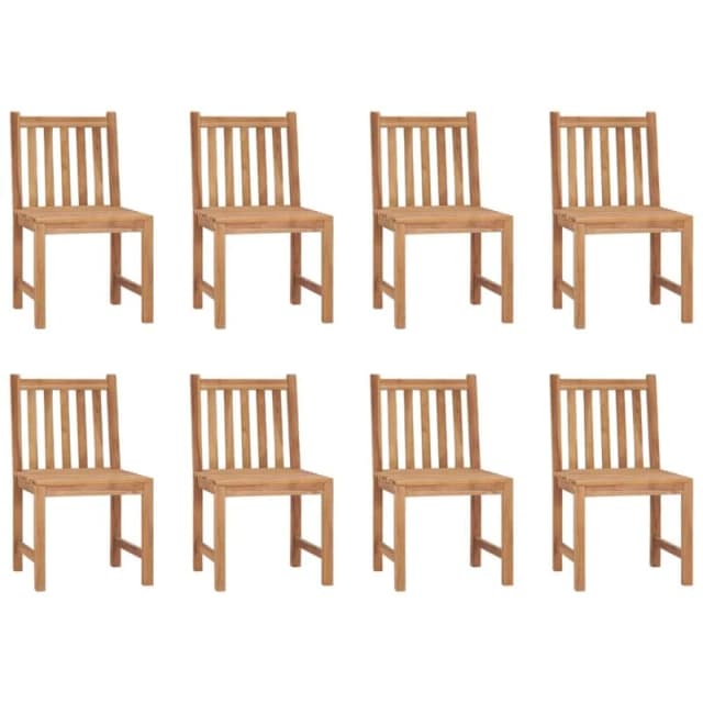 VIDAXL Garden Chairs 8 pcs Solid Teak Wood vidaXL 8720286448564