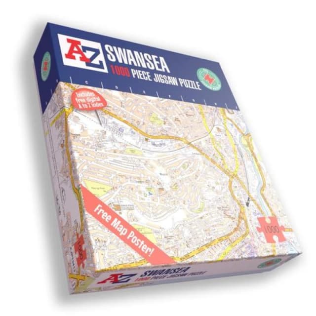 A to Z A to Z Map of Swansea 1000 Piece Jigsaw Puzzle
