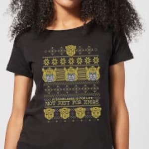 Bumblebee Classic Ugly Knit Womens Christmas T-Shirt - Black