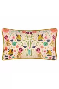 Riverside Botanics Piped Velvet Polyester Filled Cushion