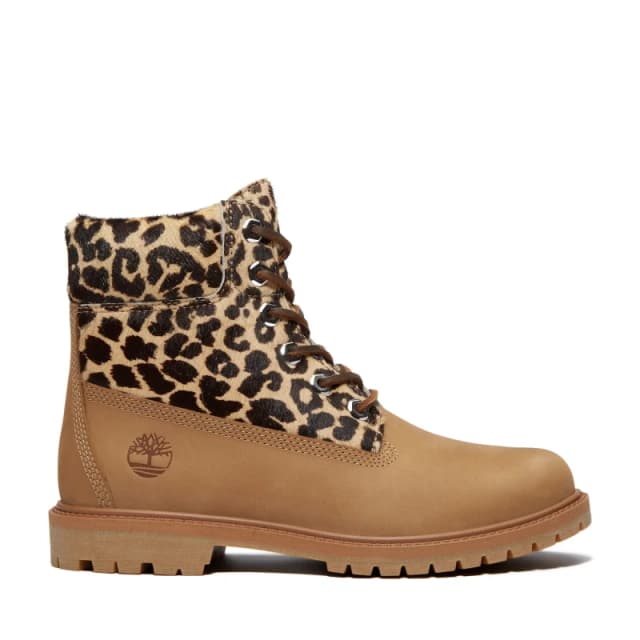Timberland Premium Boot Ankle Boots with Lace-Up Fastening Beige/Leopard Print Women 41 (7);40 (6.5);39 (5.5 to 6);38 (5);37 (4)