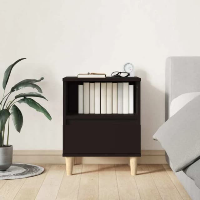 Vidaxl Bedside Cabinet Black 40X35X50 Cm, Black 821796