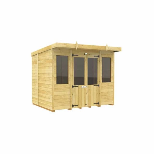 Buttercup Farm 8ft x 5ft Pent Summer House - Wood - L147 x W243 x H201cm in Brown Brown Unisex