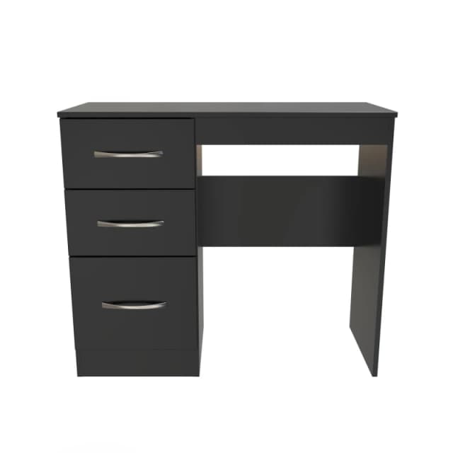 Ready Assembled 2 U Hampshire 3 Drawer Vanity (Ready Assembled) in Black Unisex