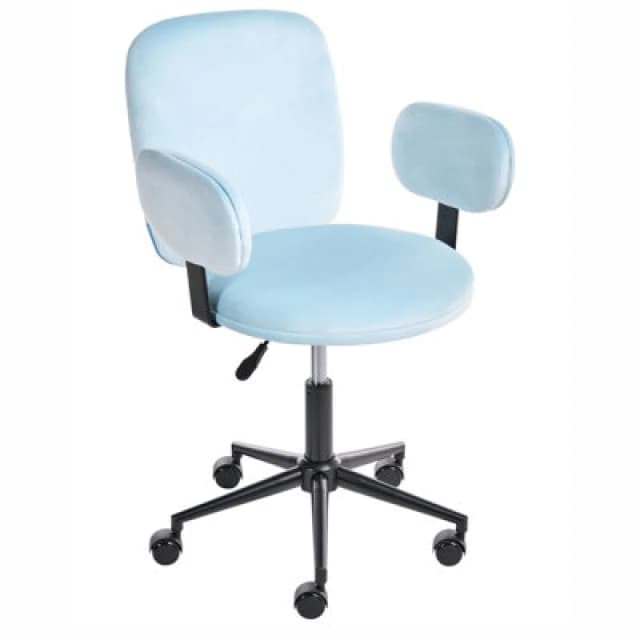 Beliani Desk Chair Moraga Velvet Light Blue
