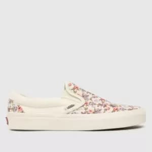 Vans Classic Slip-on Trainers In White & Purple